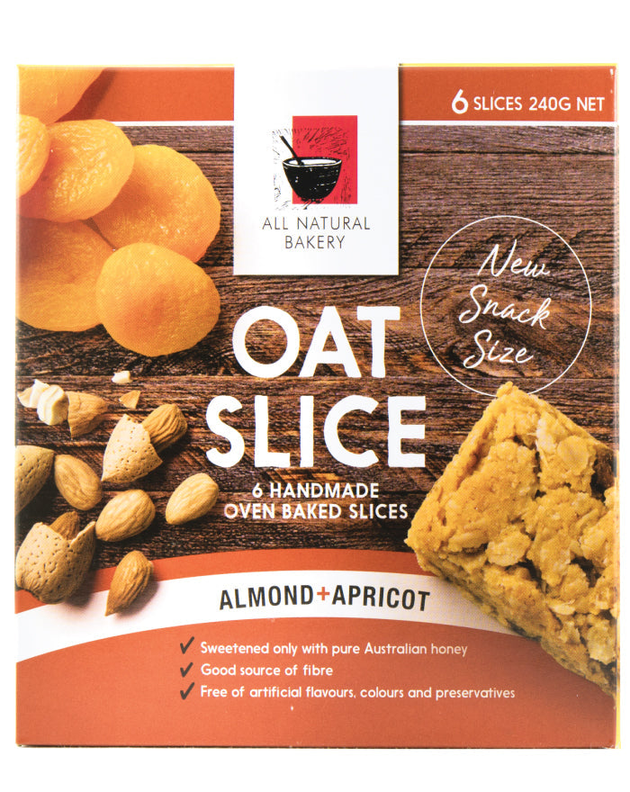 All Natural Bakery Multipack Oat Slice Almond & Apricot 240g - Fine Food Direct
