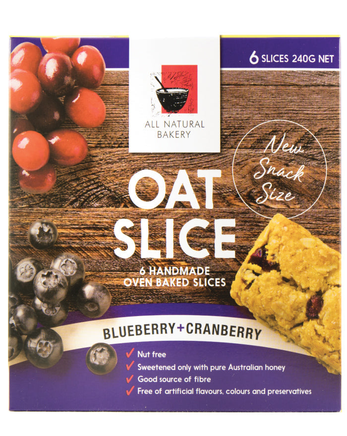 All Natural Bakery Multipack Oat Slice Blueberry & Cranberry 240g - Fine Food Direct