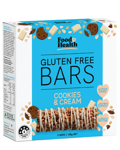 Food for Health Gluten Free Bars Cookies & Cream 125g