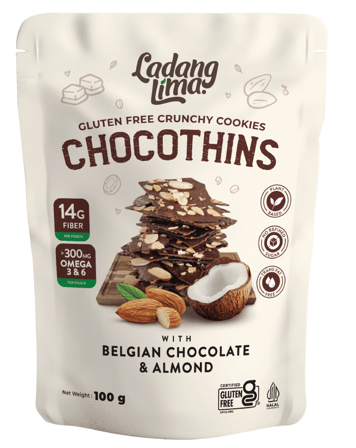 Ladang Lima Chocothins Gluten Free Chocolate Coconut & Almond Thins 100g