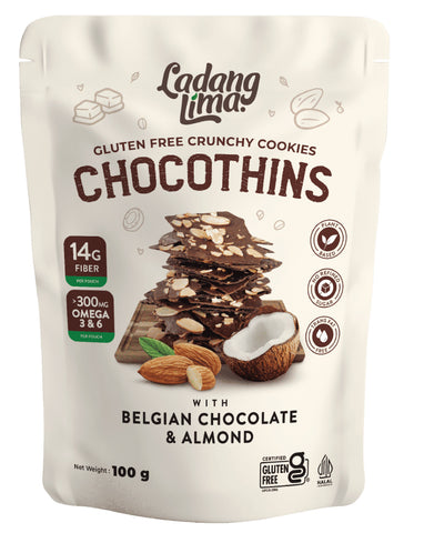 Ladang Lima Chocothins Gluten Free Chocolate Coconut & Almond Thins 100g