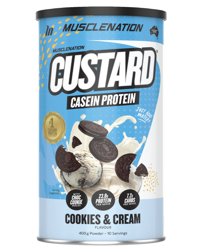 Muscle Nation Custard Protein Powder Cookies & Cream 400g