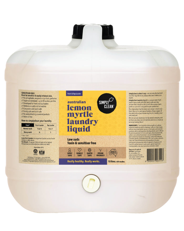 SimplyClean Lemon Myrtle Laundry Liquid 15 ltr