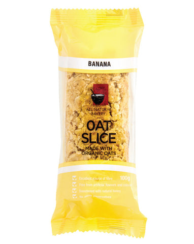 All Natural Bakery Organic Oat Slice Banana 14 x 100g - Fine Food Direct