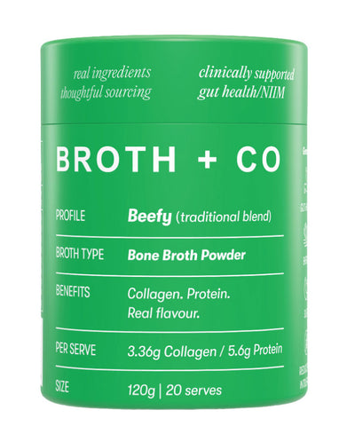 Broth + Co Bone Broth Powder Beefy 120g