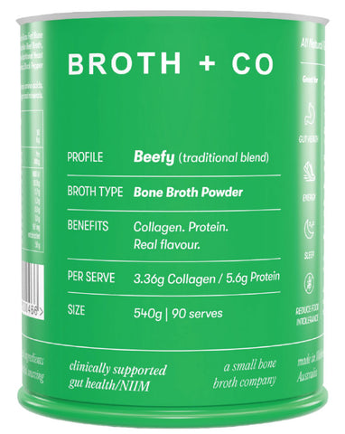 Broth + Co Bone Broth Powder Beefy 540g
