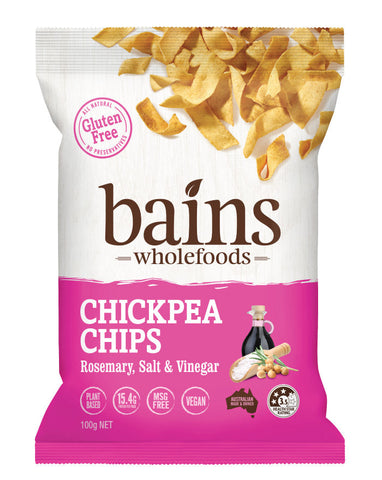 Bains Wholefoods Chickpea Chips Rosemary, Salt & Vinegar 100g