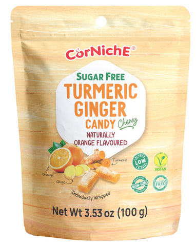 Corniche Sugar Free Ginger Turmeric Candy Orange 100g