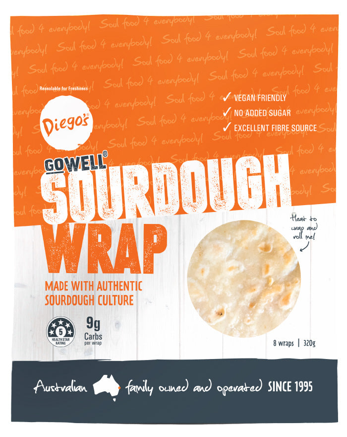 Diego's GoWell Sourdough Wraps 320g