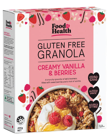Food for Health Gluten Free Granola Creamy Vanilla & Berries 400g