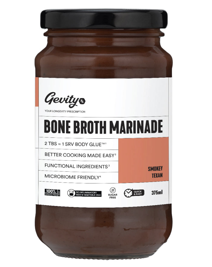 Gevity Rx Bone Broth Marinade Smokey Texan 375ml