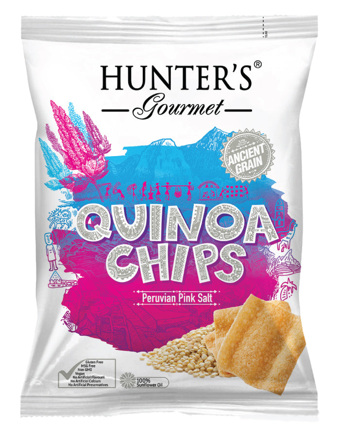 Hunter's Gourmet Quinoa Chips Peruvian Salt 75g