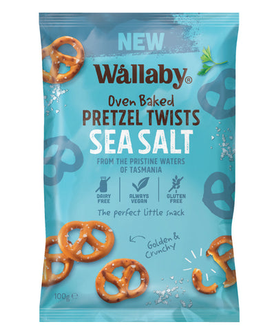 Wallaby Pretzel Twists Sea Salt 100g