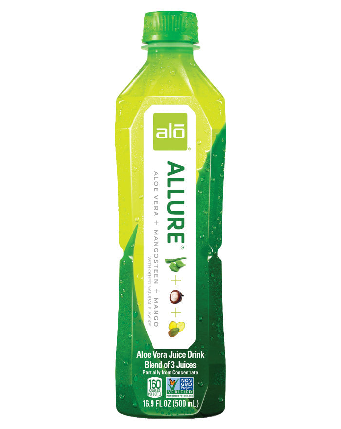 ALO Allure Aloe Vera Drink with Mango & Mangosteen 12 x 500ml - Fine Food Direct