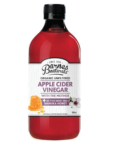 Barnes Naturals Organic Apple Cider Vinegar & Manuka 5+ 500ml - Fine Food Direct