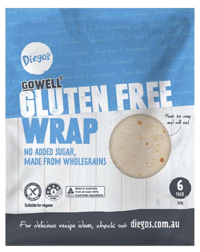 Diego's GoWELL Gluten Free Wrap 6pk 360g - Fine Food Direct