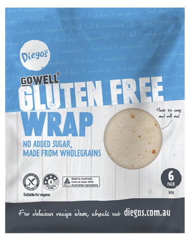 Diego's GoWELL Gluten Free Wrap 6pk 360g - Fine Food Direct