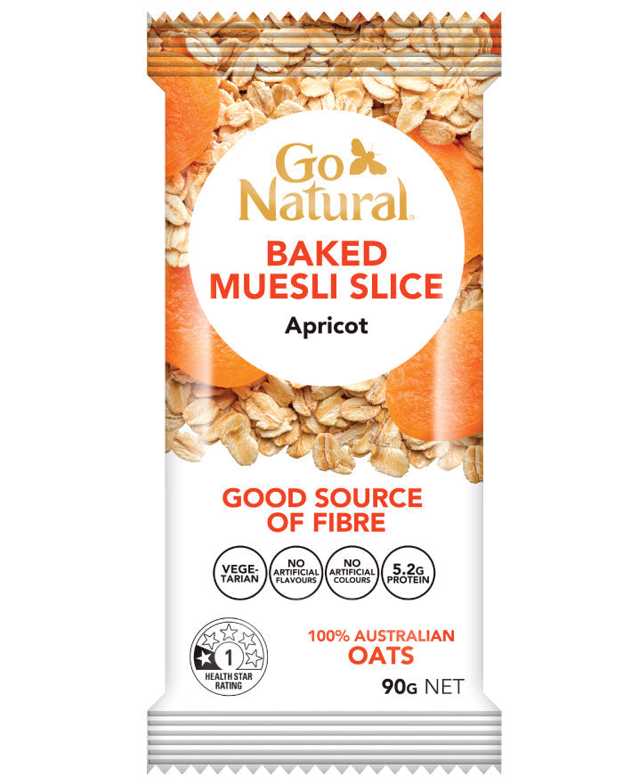 Go Natural Baked Muesli Slice Apricot 90g