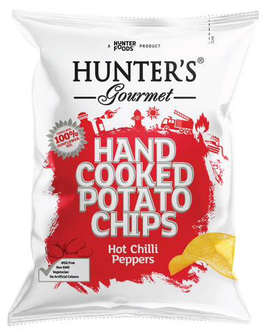 Hunter's Hand Cooked Potato Chips Hot Chilli Peppers 125g
