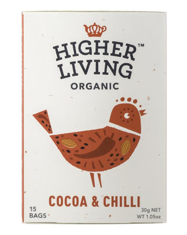 Higher Living Organic Cocoa Chilli 3 x 27g - Fine Food Direct
