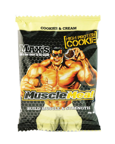 Max's Muscle Meal Cookies Cookies & Cream 12 x 90g - Fine Food Direct