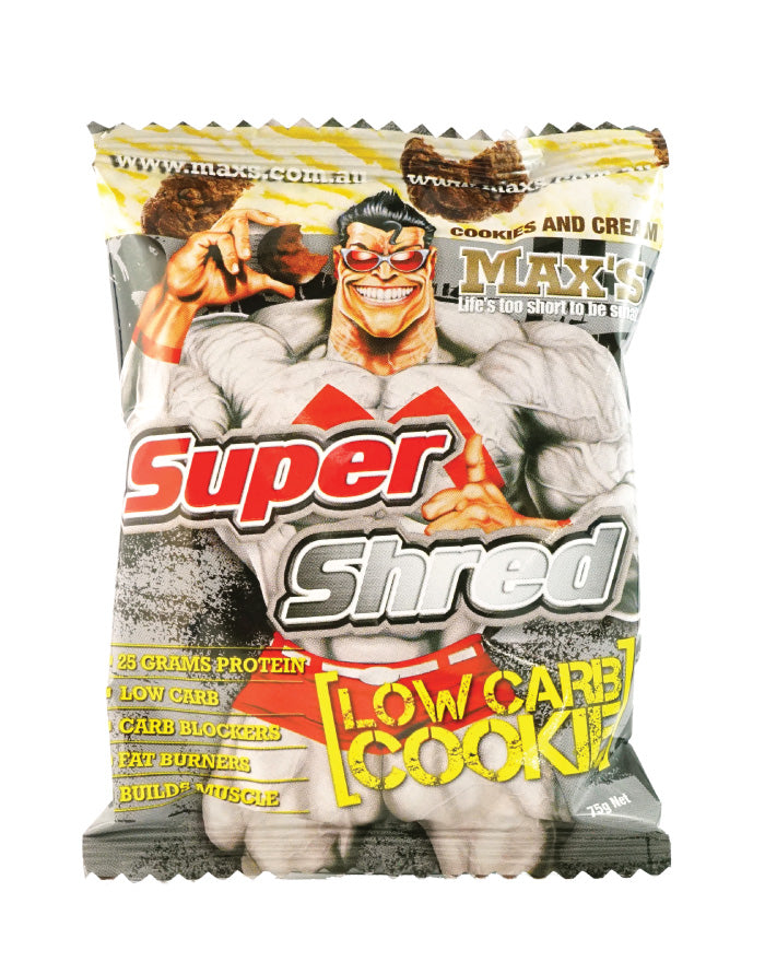 Max's Super Shred Cookies Cookies & Cream 75g - Fine Food Direct