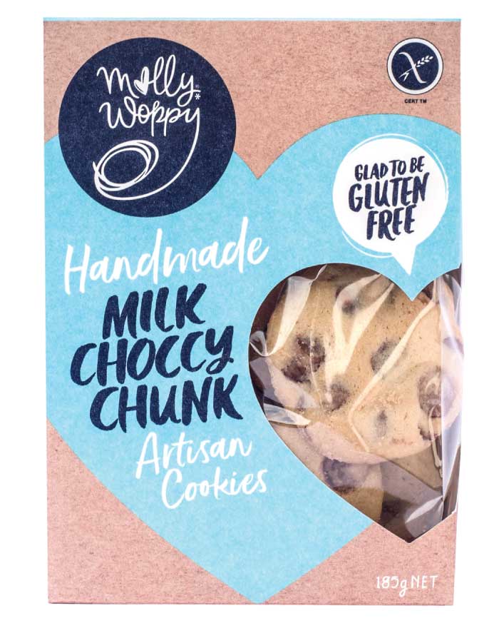 Molly Woppy Artisan Cookies Milk Choccy Chunk 185g - Fine Food Direct