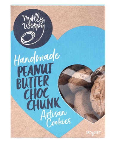 Molly Woppy Artisan Cookies Peanut Butter Choc Chunk 1 x 185g - Fine Food Direct