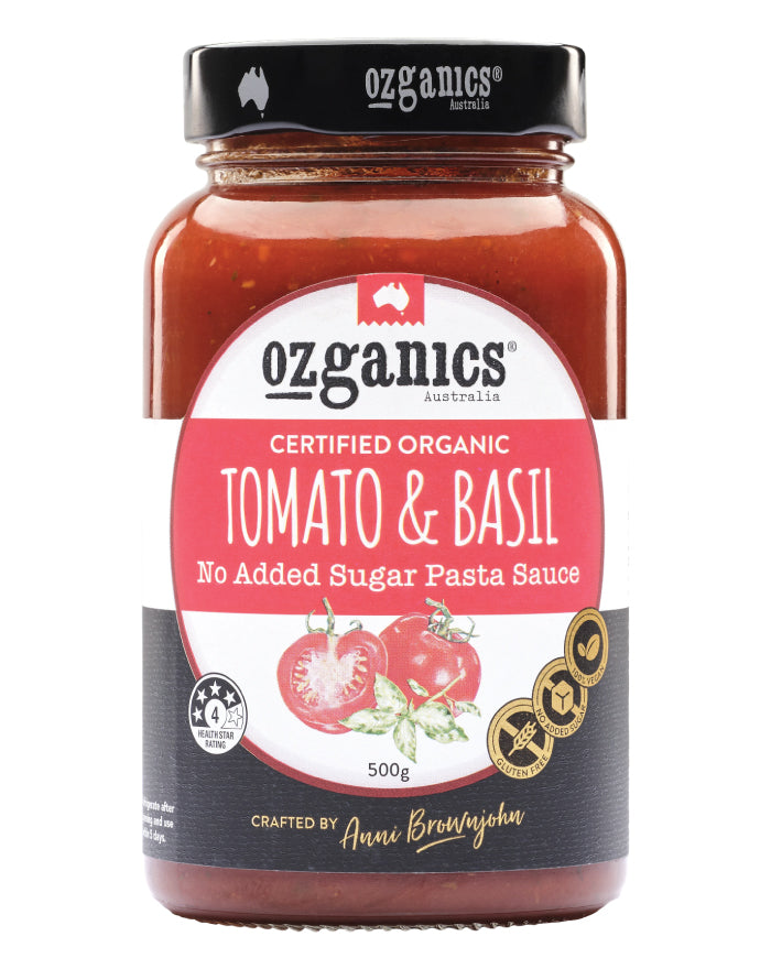 Ozganics Tomato Basil Pasta Sauce 500g - Fine Food Direct