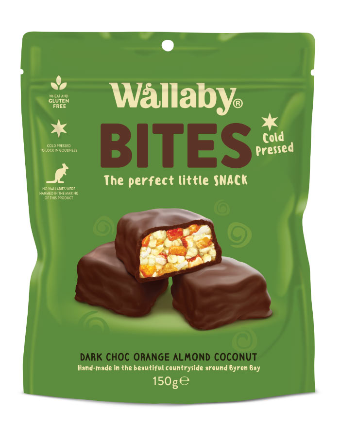 Wallaby Bites Dark Choc Orange Almond & Coconut 150g - Fine Food Direct